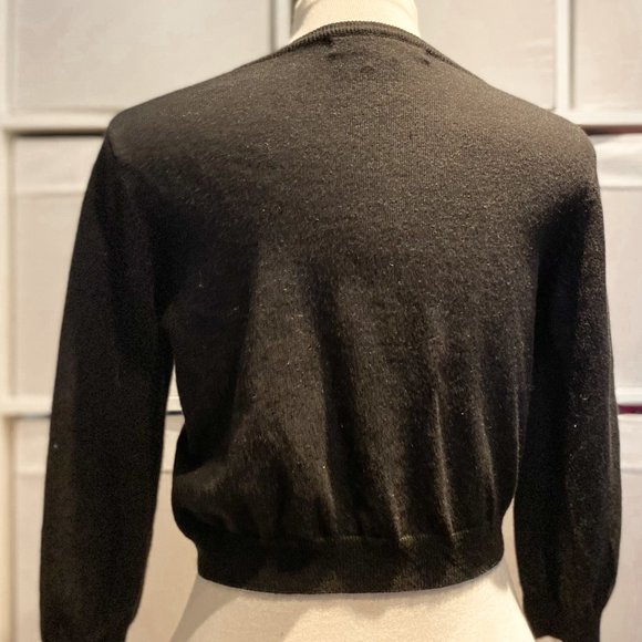 Forever 21 Black Cropped Cardigan with Gold Beaded Detail - Picture 4 of 8